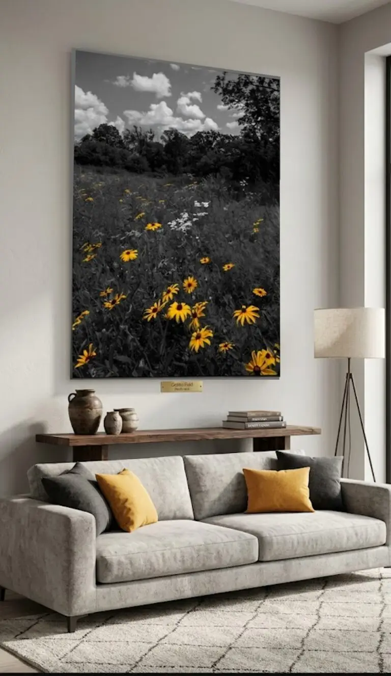 B.W. Black-eyed Susan Field w-Clouds MockUp