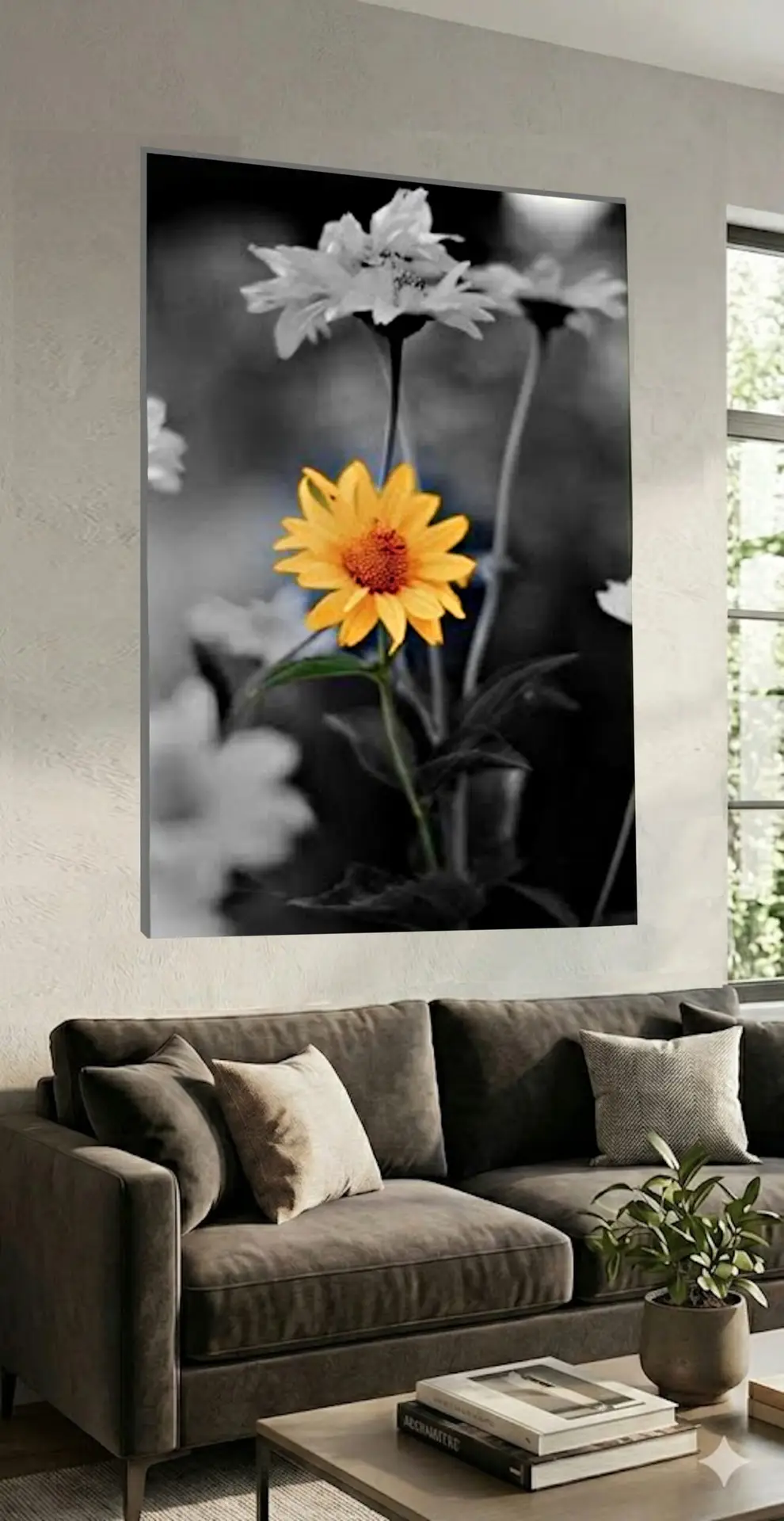Close-up details of the vibrant golden petals on the resilient Smooth Oxeye Sunflower wall decor.