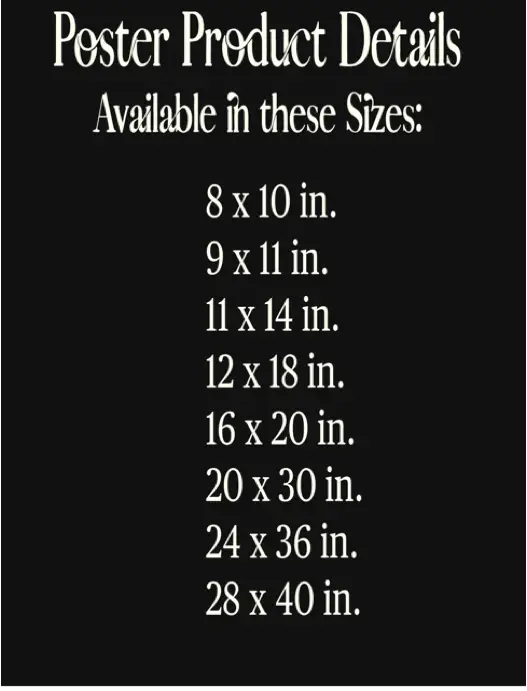Sizing Chart for our Premium Art Posters